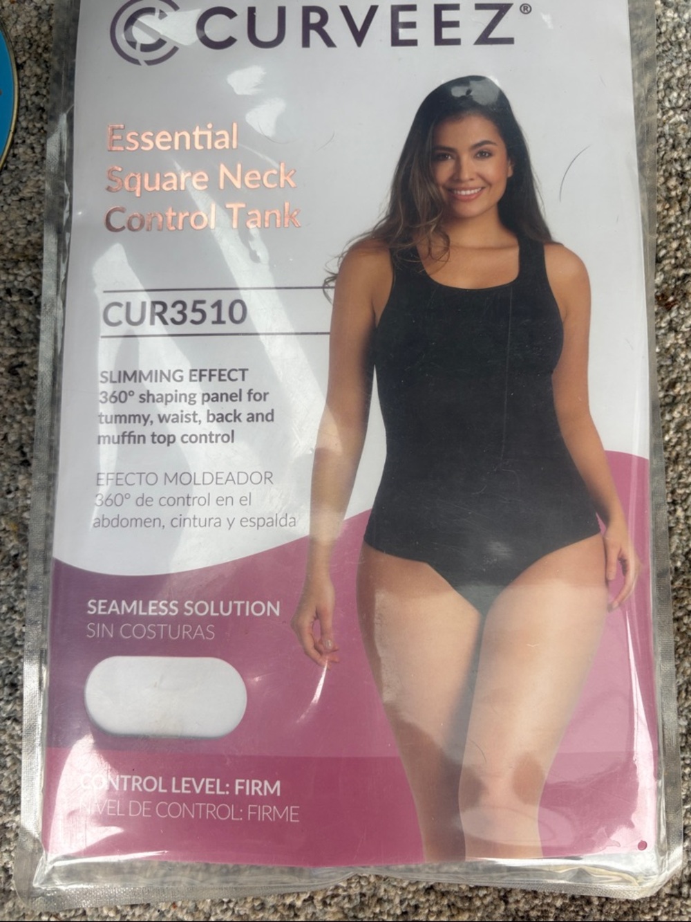 Curveez Essential Square Neck Control Tank - Black